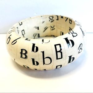 Handmade Decoupaged Letter “B” Bangle Bracelet
